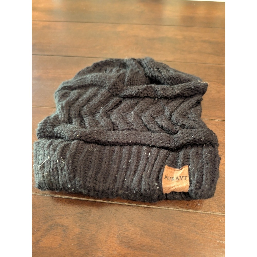 Pukavt Winter Warm Soft Chunky Cable Mess Knit Ponytail Beanie Hat Women